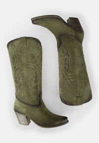 Felmini Kovbojské/motorkářské kozačky - green