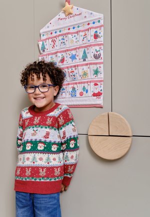 JoJo Maman Bébé FESTIVE FRIENDS FAIR ISLE REGULAR FIT - Svetr - red