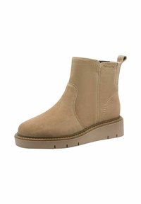 Tamaris Enkellaarsjes met sleehak - camel suede