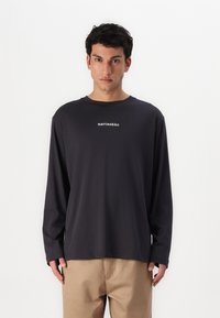 Marimekko BIITTI LOGO PLACEMENT UNISEX - Topper langermet - dark grey/off white