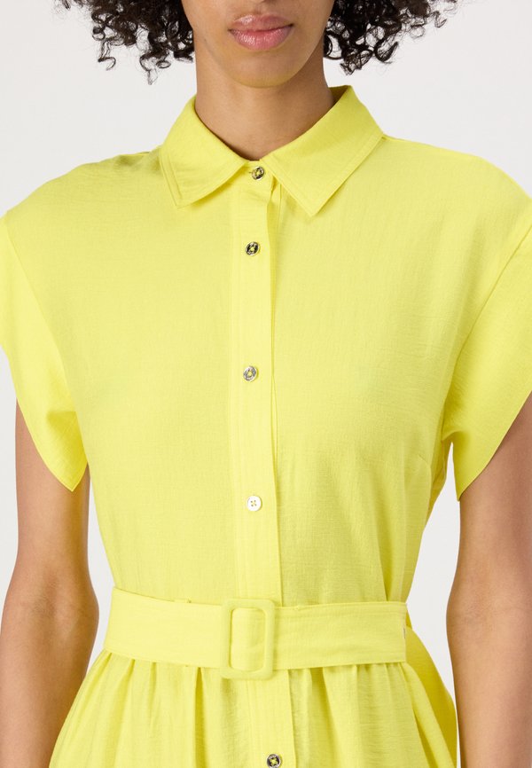 BUTTON DOWN SHIRT DRESS GROMMETS BELT - Shirt dress - daffodil2