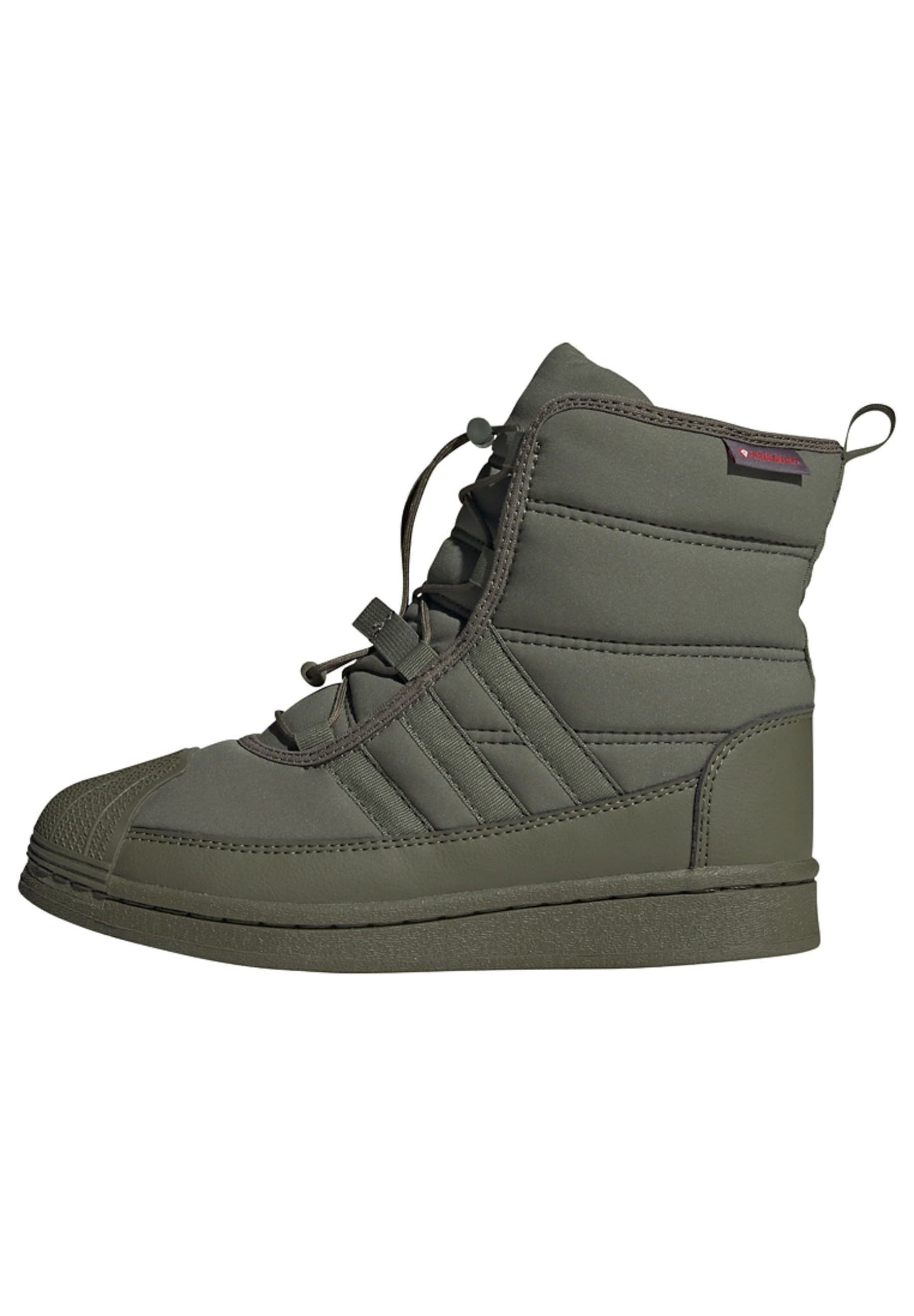 High Top Adidas Superstar Winter Boots Winter Sneaker Adidas Damen Adidas  Originals SUPERSTAR Winter Boots Olive Strata Olive