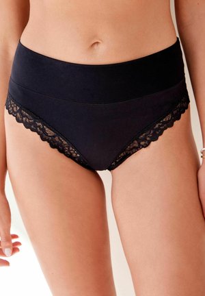 ULTIMATE COMFORT BRUSHED TRIM HIGH RISE LEG - Panties - black