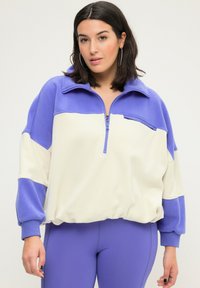 Studio Untold - BOXY SHAPE COLORBLOCKING STEHKRAGEN MIT ZIPPER - Fleecepullover - blue violet Thumbnail-Bild 1