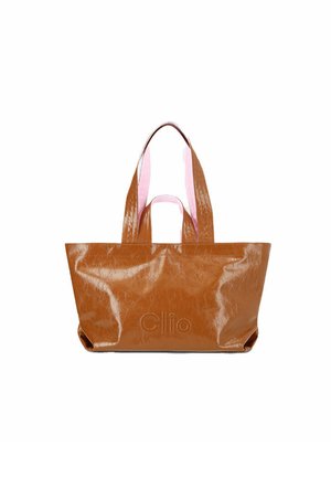 CITY CRINKLE PATENT - Tote bag - cognac