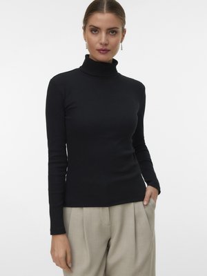 Vero Moda VMCHLOE ROLL NECK - Majica z dolgimi rokavi - black