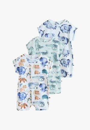 Next, REGULAR FIT - ROMPERS 3 PACK - Lühikeste varrukatega bodi - blue watercolour animal printed popper