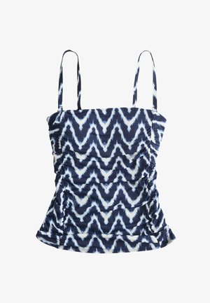 Marks & Spencer, TUMMY CONTROL PRINTED RUCHED TANKINI - Haut de bikini - blue mix