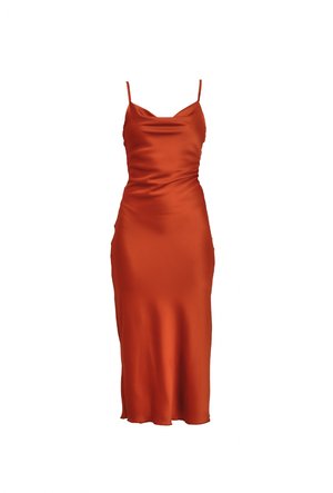 WAL G., CARA COWL NECK MIDI - Cocktailkleid/festliches Kleid - burnt orange