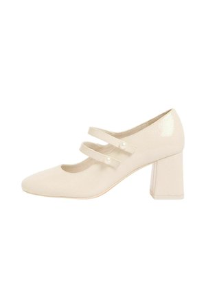 REGULAR FIT BLOCK HEEL MARYJANE COURT - Brudesko - white