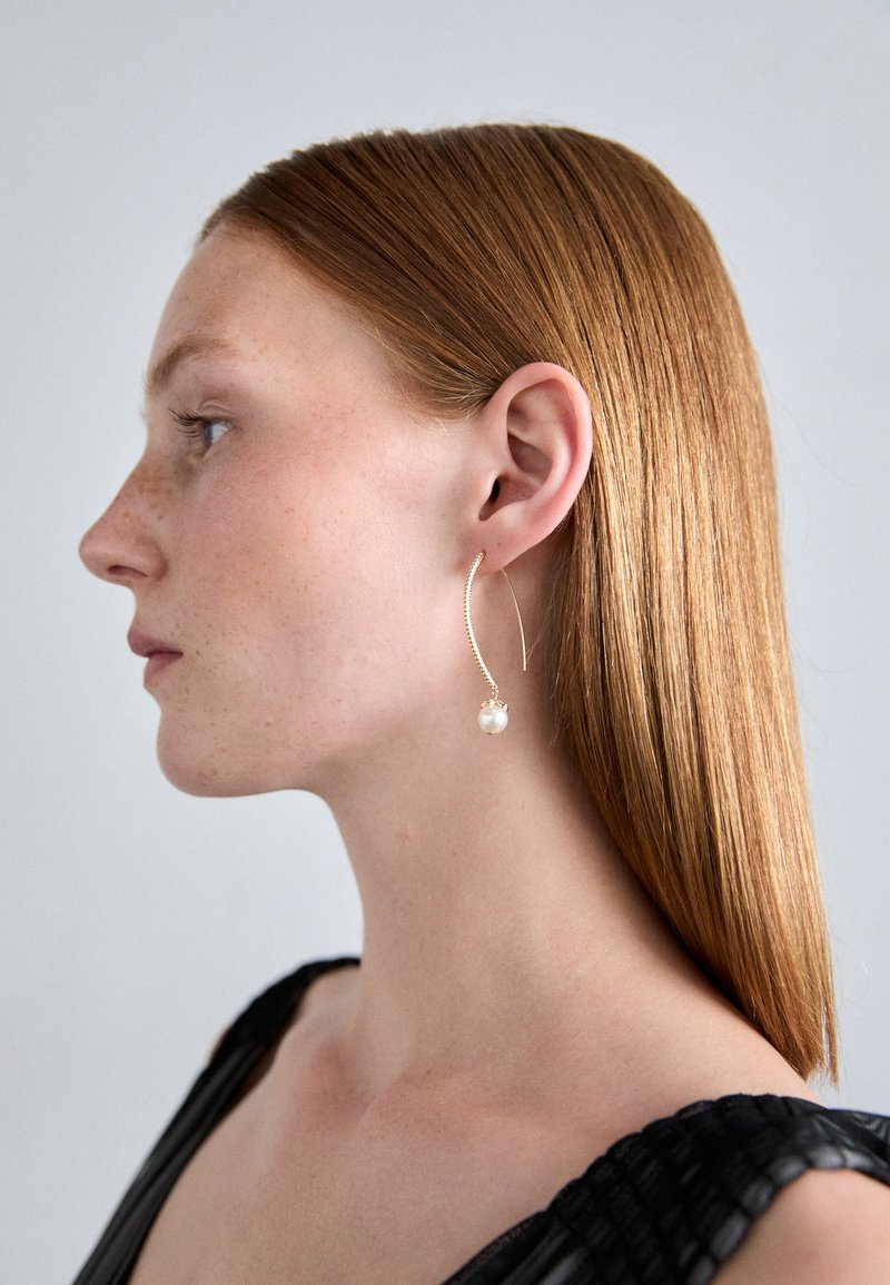 Marchesa THREADER - Boucles d'oreilles - gold-coloured/white