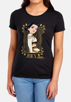 NETFLIX, KPOP DEMON HUNTERS ZOEY GOLDEN FRAME - Print T-shirt - black