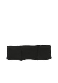 Mustan värinen kangaspanta, jossa on sileä pinta, ommellut saumat ja leveä muotoilu. Yksinkertainen ja toiminnallinen asuste hiusten hallintaan.