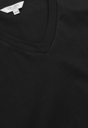 Cellbes of Sweden, JERSEY TOP WITH SHORT, FOLD UP SLEEVES - T-shirts basic - black