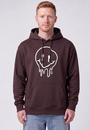watapparel, SMILEY UNISEX - Sweat à capuche - red brown