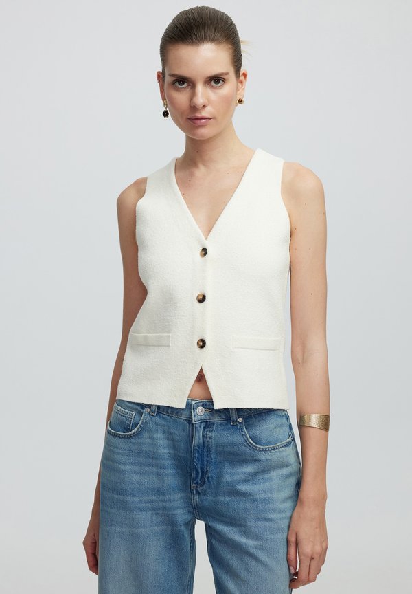BUTTONED - Weste - ecru