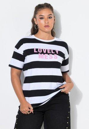 Studio Untold, T-SHIRT, OVERSIZE SHAPE, BLOCKSTREIFEN, STATEMENT - T-shirt print - black
