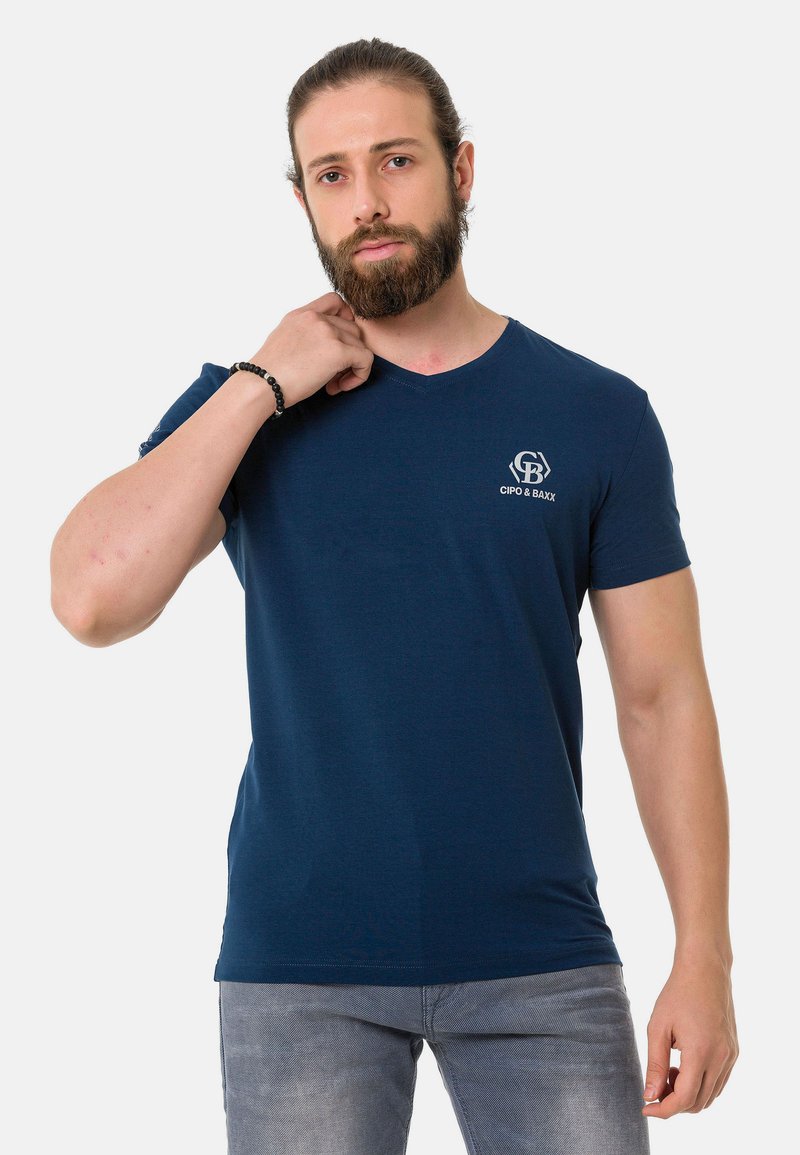 Cipo & Baxx T-Shirt print - navyblue