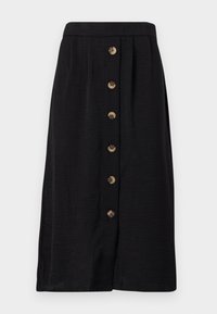 VITIFF MIDI BUTTON SKIRT - Trapecinis sijonas - black