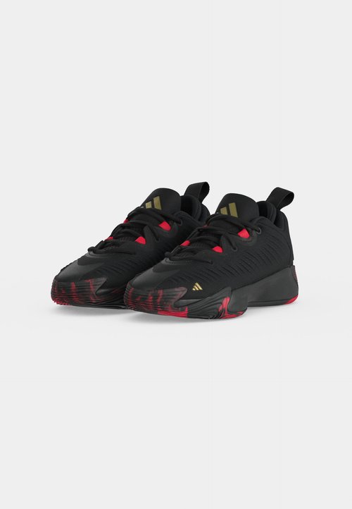adidas INITIATION UNISEX - Basketball shoes - core black/gold-coloured metallic/pure ruby — photo 3