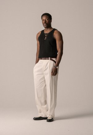 BLKVIS STRIPED TROUSERS UNISEX - Kelnės - antique white