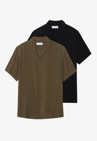 VISKOSE SHIRT 2 PACK - Shirt - khaki/black