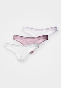THONG 3 PACK ALLOVER LACE - Stringid - black plum/ivory/lilac sugar