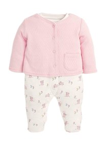 JoJo Maman Bébé - JOJO MAMAN BÉBÉ 2-PIECE SLEEPSUIT & JACKET SET . - Natdragt - pink Miniaturebillede 1