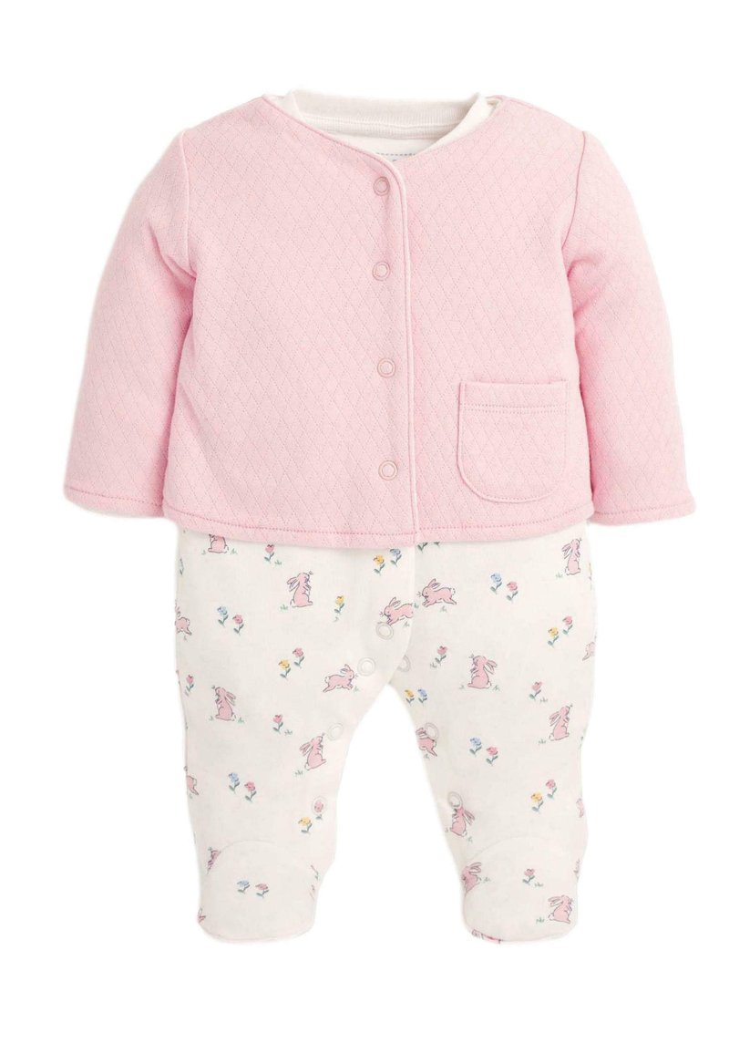 JoJo Maman Bébé - JOJO MAMAN BÉBÉ 2-PIECE SLEEPSUIT & JACKET SET . - Natdragt - pink, Forstør