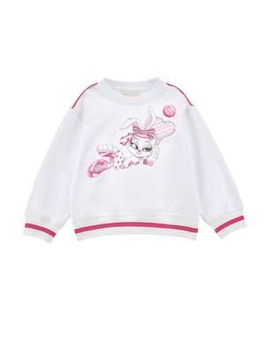 Monnalisa CREW NECK CONIGLIETTA - Sweatshirt - bianco/ciliegia