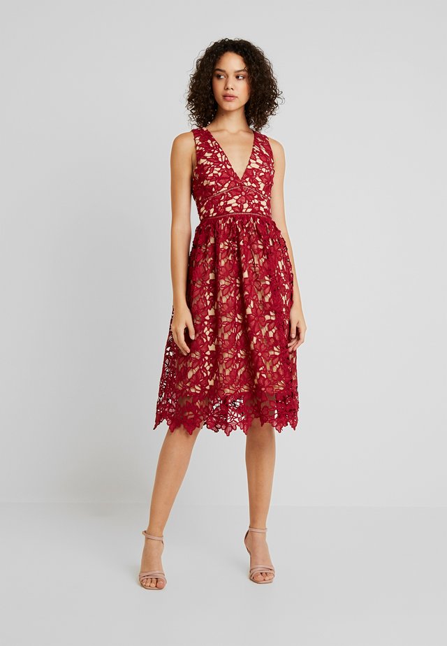 A LINE THICK STRAP - Cocktail dress / Party dress - berry
