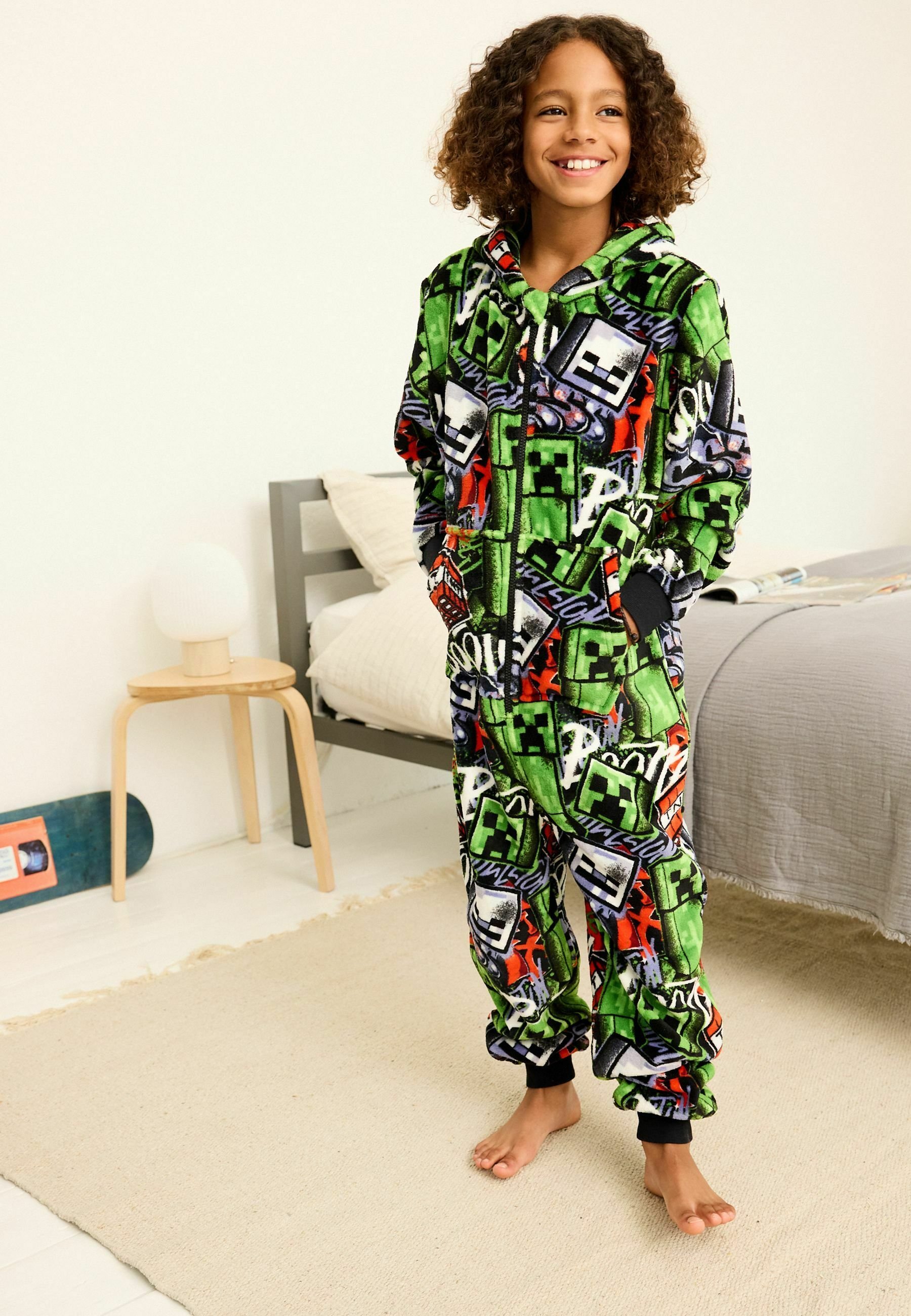 Pyjama Hiver Garcon Enfant Garcon, Ensembles De Pyjama Garçon, Vêtements Enfant Ado 5-14 Ans (Noir, 9-10 Ans Minecraft Pyjama