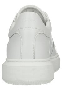 Weiße Leder-Sneaker mit glatter Textur und minimalistischer Designsprache. Mit gepolsterter Schuhzunge und strukturiertem Gummisohle.