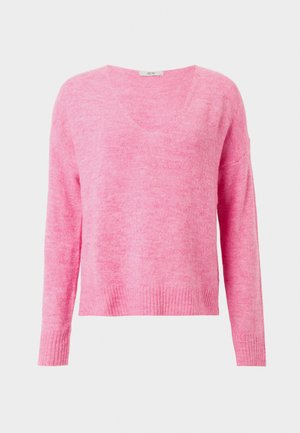 JDY JDYELANORA L/S V-NECK NOOS - Jumper - pink cosmos melange