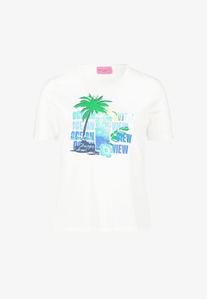 Betty Barclay, T-shirt print - patch white blue