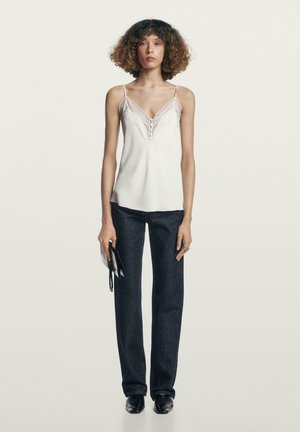 WITH PINTUCKS AND A HEM - Top - stone