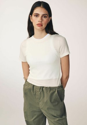 Next SUPER SOFT SHORT SLEEVE STANDARD - Marškinėliai su spaudiniu - ecru