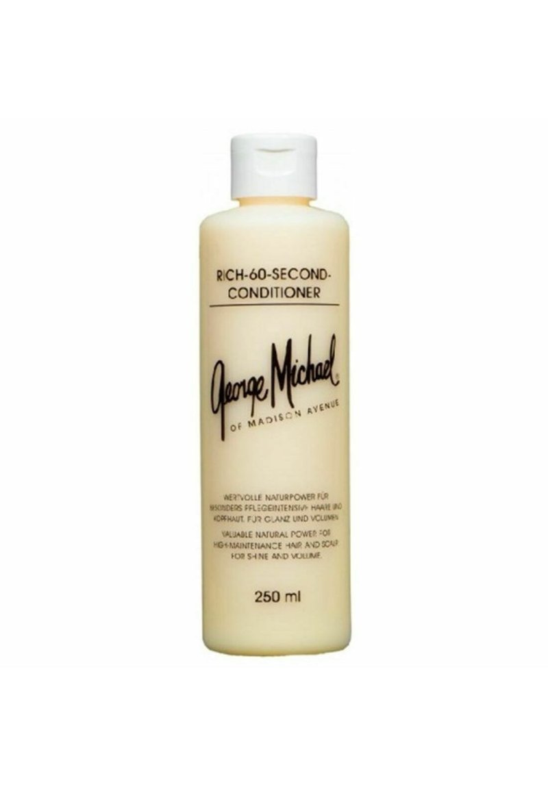 Cream-colored bottle of conditioner with a white twist cap, featuring black text labeling; 250 ml size.