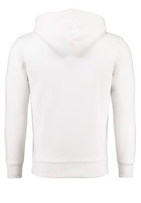 Witte hoodie met een kangoeroezak, ribgebreide manchetten en onderrand, een met een trekkoord verstelbare capuchon en een soepele textuur.