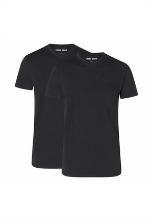 2ER PACK - CREW NECK LOGO STRETCH - T-Shirt basic - schwarz