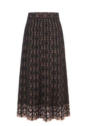Ivko, PLEATED KNIT SKIRT FIKA FLORAL - A-line skirt - black