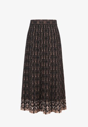Ivko, PLEATED KNIT SKIRT FIKA FLORAL - A-line skirt - black