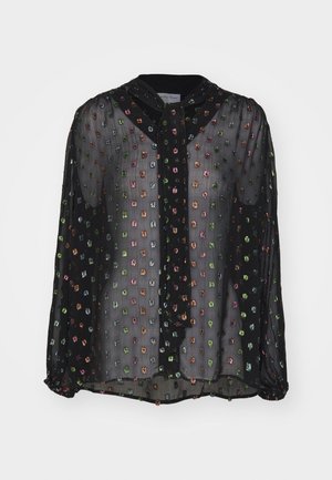 Never Fully Dressed MULTI SPARKLE BOW FLORA - Button-down blouse - black