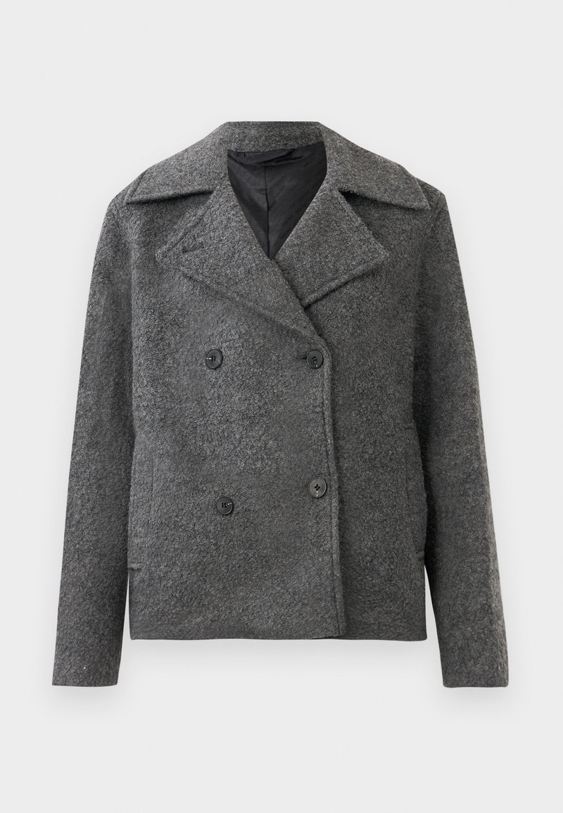 Selected Femme SLFALMA Halflange jas medium grey melange/grijs