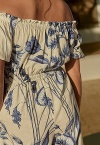 Next OFF SHOULDER WIDE LEG - Overall / Jumpsuit - white blue