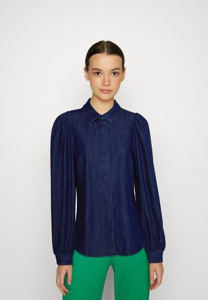 Vero Moda VMNILY - Button-down blouse - dark blue denim