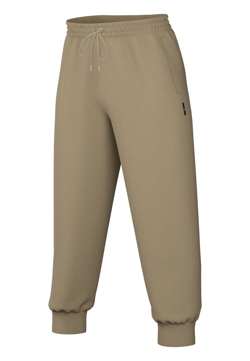 Beige Sweatpants aus weichem Stoff, mit elastischem Bund, verstellbarem Kordelzug und elastischen Bündchen an den Knöcheln. Mit zwei Seitentaschen.