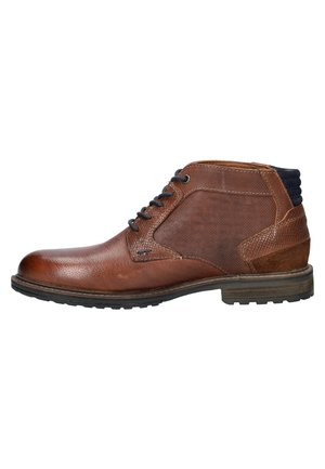 Lace-up ankle boots - cognac