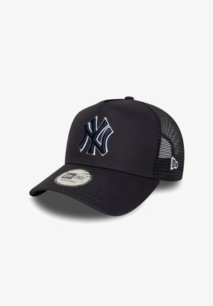 Cappellino da baseball nero con retro in rete, con logo ricamato in rilievo. Fascetta regolabile, visiera curvata e tessuto testurizzato.