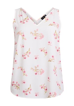 Zizzi BEDRUCKTES MIT V-AUSSCHNITT - Blouse - white flower